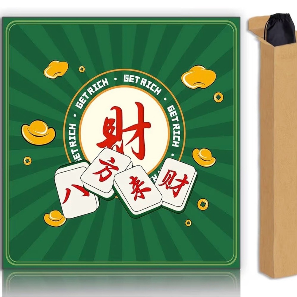 Green Mahjong Table Top Play Mat